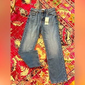 ZARA High Rise Long Length Straight Cut Jeans (Z1975)